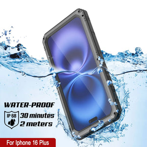 iPhone 16 Plus Metal Extreme 3.0 Série Aluminium Aluminium Aluminium IP68 W / Buillt en protecteur d'écran et kickstand [Silver]