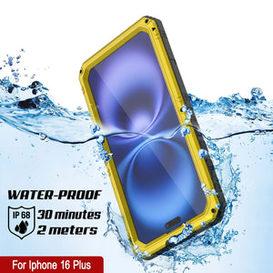 iPhone 16 Plus Metal Extreme 3.0 Série Aluminium Aluminium Aluminium IP68 W / Buillt en protecteur d'écran et kickstand [Yellow]