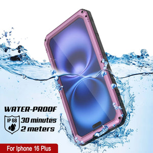 iPhone 16 Plus Metal Extreme 3.0 Série Aluminium Aluminium Aluminium IP68 W / Buillt en protecteur d'écran et kickstand [Pink]