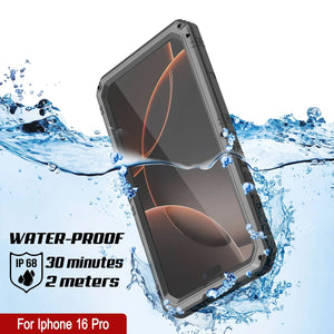 iPhone 16 Pro Metal Extreme 3.0 Série Aluminium Aluminium Aluminium IP68 W / Buillt en protecteur d'écran et kickstand [Silver]