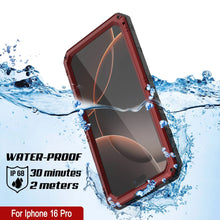 Charger l&#39;image dans la galerie, iPhone 16 Pro Metal Extreme 3.0 Série Aluminium Aluminium Aluminium IP68 W / Buillt en protecteur d&#39;écran et kickstand [Red]
