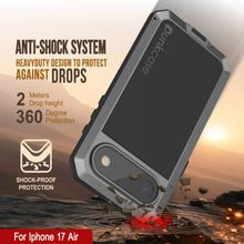 Charger l'image dans la galerie, Étui en métal aérien iPhone 17, couverture d'armure de qualité militaire lourde [Proof] Full Body Hard [Silver]
