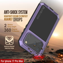 Charger l'image dans la galerie, Étui en métal iPhone 17 Pro Max, couverture d'armure de qualité militaire lourde [Proof] Full Body Hard [Purple]
