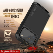 Charger l'image dans la galerie, Étui en métal iPhone 17 Pro Max, couverture d'armure de qualité militaire lourde [Proof] Full Body Hard [noir]
