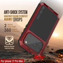 Charger l'image dans la galerie, Étui en métal iPhone 17 Pro Max, couverture d'armure de qualité militaire lourde [Proof] Full Body Hard [rouge]
