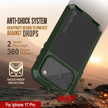 Charger l&#39;image dans la galerie, Étui iPhone 17 Pro Metal, couverture d&#39;armure de qualité militaire lourde [Proof] Full Body Hard [vert foncé]
