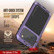Charger l&#39;image dans la galerie, Étui iPhone 17 Pro Metal, couverture d&#39;armure de qualité militaire lourde [Proof] Full Body Hard [Purple]
