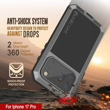 Charger l&#39;image dans la galerie, Étui iPhone 17 Pro Metal, couverture d&#39;armure de qualité militaire lourde [Proof] Full Body Hard [Silver]
