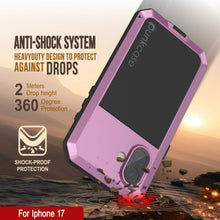 Charger l'image dans la galerie, Étui en métal iPhone 17, couverture d'armure de qualité militaire lourde [Proof] Full Body Hard [rose]
