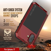 Charger l'image dans la galerie, Étui en métal iPhone 17, couverture d'armure de qualité militaire lourde [Proof] Full Body Hard [rouge]

