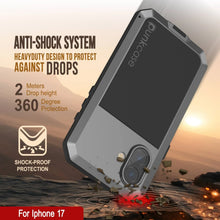 Charger l'image dans la galerie, Étui en métal iPhone 17, couverture d'armure de qualité militaire lourde [Proof] Full Body Hard [Silver]
