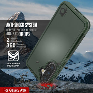 Punkcase Galaxy A36 Case, [Spartan 2.0 Series] Couverture lourde robuste claire [vert foncé]