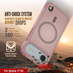 Punkcase iPhone 17 Air Case, [Spartan 2.0 Series] Couverture lourde robuste claire avec protecteur d'écran intégré [rose]
