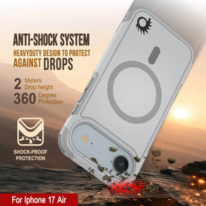 Punkcase iPhone 17 Air Case, [Spartan 2.0 Series] Couverture lourde robuste claire avec protecteur d'écran intégré [blanc]