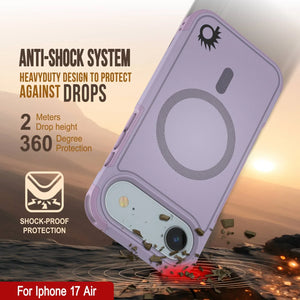 Punkcase iPhone 17 Air Case, [Spartan 2.0 Series] Couverture lourde robuste claire avec protecteur d'écran intégré [Lilac]