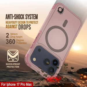 Punkcase iPhone 17 Pro Max Case, [Spartan 2.0 Series] Couverture lourde robuste claire avec protecteur d'écran intégré [Pink]