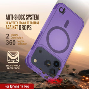 Punkcase iPhone 17 Pro Case, [Spartan 2.0 Series] Couverture lourde robuste claire avec protecteur d'écran intégré [Purple]