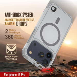 Punkcase iPhone 17 Pro Case, [Spartan 2.0 Series] Couverture lourde robuste claire avec protecteur d'écran intégré [blanc]