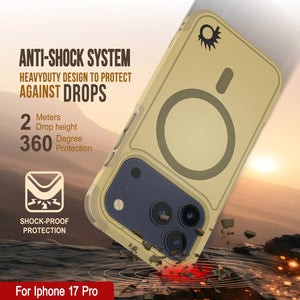 Punkcase iPhone 17 Pro Case, [Spartan 2.0 Series] Couverture lourde robuste claire avec protecteur d'écran intégré [jaune]