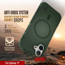 Charger l&#39;image dans la galerie, Punkcase iPhone 17 Case, [Spartan 2.0 Series] Couverture lourde robuste claire avec protecteur d&#39;écran intégré [vert foncé]
