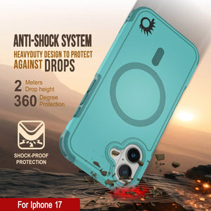 Punkcase iPhone 17 Case, [Spartan 2.0 Series] Couverture lourde robuste claire avec protecteur d'écran intégré [bleu]