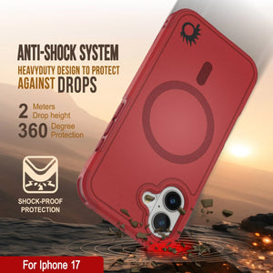 Punkcase iPhone 17 Case, [Spartan 2.0 Series] Couverture lourde robuste claire avec protecteur d'écran intégré [rouge]