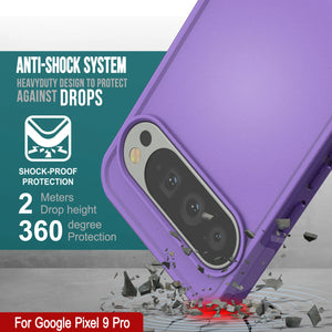 Punkcase Google Pixel 9 Pro Case, [Spartan 2.0 Series] Couverture lourde robuste claire avec protecteur d'écran intégré [Purple]