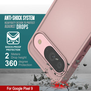 Punkcase Google Pixel 9 Case, [Spartan 2.0 Series] Couverture lourde robuste claire avec protecteur d'écran intégré [rose]