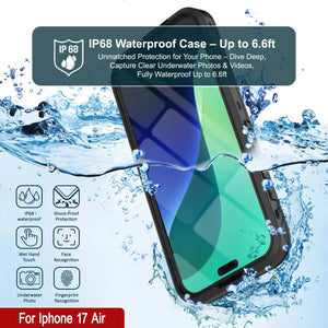 Étui IP68 imperméable à l'iPhone 17, Punkcase [noir] [série StudStar] [Slim Fit]