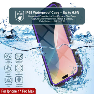 Étui IP68 imperméable iPhone 17 Pro Max, Punkcase [Purple] [série StudStar] [Slim Fit] [Dirtoproof]