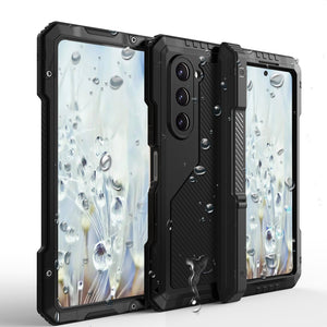 Coque en métal Galaxy Z Fold5, housse robuste de qualité militaire à couverture totale, rigide [vert foncé]