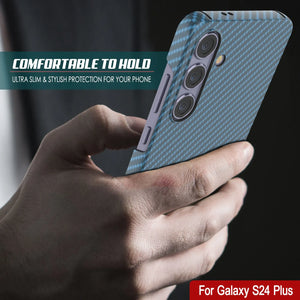 Case Galaxy S24 Plus, Punkcase CarbonShield, Hourde Duty & Ultra Thin Cover [Shockproof] [Non Slip] [Bleu clair]