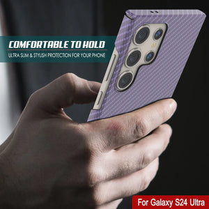 Galaxy S24 Ultra Case, Punkcase CarbonShield, Heavy Duty & Ultra Thin Cover [Shockproof] [Non Slip] [Lilac]