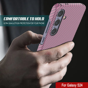 Case Galaxy S24, Punkcase CarbonShield, Hord Duty & Ultra Thin Cover [Shockproof] [Non Slip] [Pink]