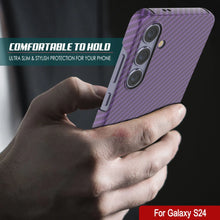 Charger l&#39;image dans la galerie, Case Galaxy S24, Punkcase CarbonShield, Hourd Duty &amp; Ultra Thin Cover [Shockproof] [Non Slip] [Purple]
