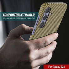 Charger l&#39;image dans la galerie, Case Galaxy S24, Punkcase CarbonShield, Hord Duty &amp; Ultra Thin Cover [Shockproof] [Non Slip] [Yellow]
