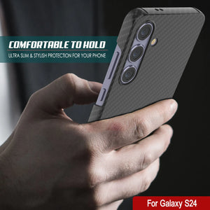 Case Galaxy S24, Punkcase CarbonShield, Hord Duty & Ultra Thin Cover [Shockproof] [Non Slip] [Black]