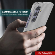 Charger l&#39;image dans la galerie, Case Galaxy S24, Punkcase CarbonShield, Hord Duty &amp; Ultra Thin Cover [Shockproof] [Non Slip] [White]

