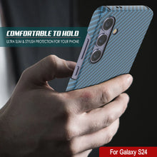 Charger l&#39;image dans la galerie, Case Galaxy S24, Punkcase CarbonShield, Hord Duty &amp; Ultra Thin Cover [Shockproof] [Non Slip] [Bleu clair]
