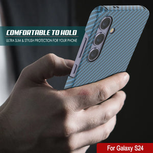 Case Galaxy S24, Punkcase CarbonShield, Hord Duty & Ultra Thin Cover [Shockproof] [Non Slip] [Bleu clair]