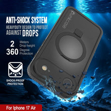Charger l&#39;image dans la galerie, Coque étanche pour iPhone 17 Air [Série Kickstud 2.0] Housse de protection IP68 avec protecteur d&#39;écran et béquille [Gris]
