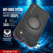 Charger l&#39;image dans la galerie, Coque étanche pour iPhone 17 Air [Série Kickstud 2.0] Housse de protection IP68 avec protecteur d&#39;écran et béquille [Rouge]
