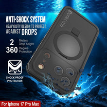 Charger l&#39;image dans la galerie, Coque étanche pour iPhone 17 Pro Max [Série Kickstud 2.0] Housse de protection IP68 avec protecteur d&#39;écran et béquille [Noir]
