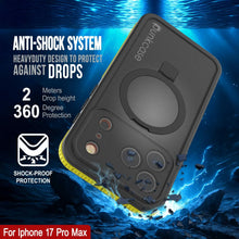Charger l&#39;image dans la galerie, Coque étanche pour iPhone 17 Pro Max [Série Kickstud 2.0] Housse de protection IP68 avec protecteur d&#39;écran et béquille [Jaune]
