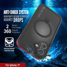 Charger l&#39;image dans la galerie, Coque étanche pour iPhone 17 [Série Kickstud 2.0] Housse de protection IP68 avec protecteur d&#39;écran et béquille [Rouge]
