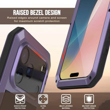 Charger l'image dans la galerie, Étui en métal iPhone 17 Pro Max, couverture d'armure de qualité militaire lourde [Proof] Full Body Hard [Purple]
