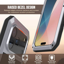 Charger l&#39;image dans la galerie, Étui iPhone 17 Pro Metal, couverture d&#39;armure de qualité militaire lourde [Proof] Full Body Hard [White]
