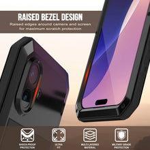 Charger l'image dans la galerie, Étui en métal iPhone 17, couverture d'armure de qualité militaire lourde [Proof] Full Body Hard [noir]

