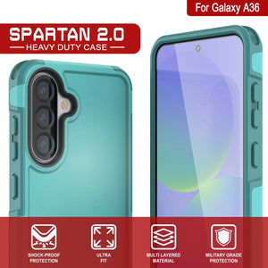 Punkcase Galaxy A36 Case, [Spartan 2.0 Series] Couverture lourde robuste claire [bleu clair]
