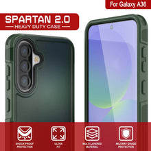 Load image into Gallery viewer, Punkcase Galaxy A36 Case, [Spartan 2.0 Series] Couverture lourde robuste claire [vert foncé]
